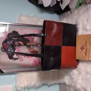 PATRICIA NASH NWT $269 Braden Black/British Tan Tote